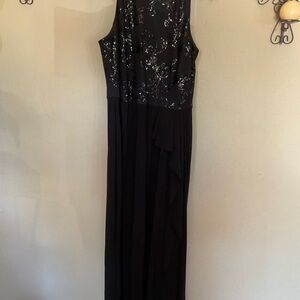 Chaps Black Halter Maxi Gown for Cocktail